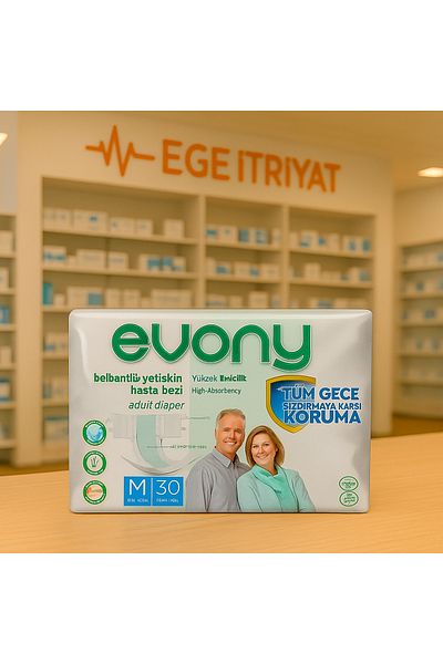 Evony Waistband Patient Diapers 30Pcs Medium Medium Size-