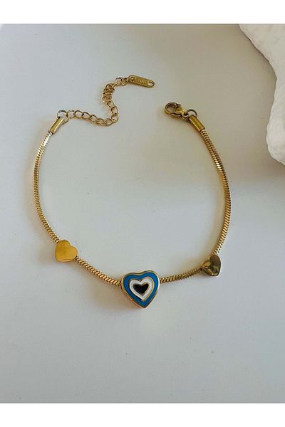ACAR TAKI Heart Minelli Steel Bracelet 17+6 Cm-Gold Acr5451