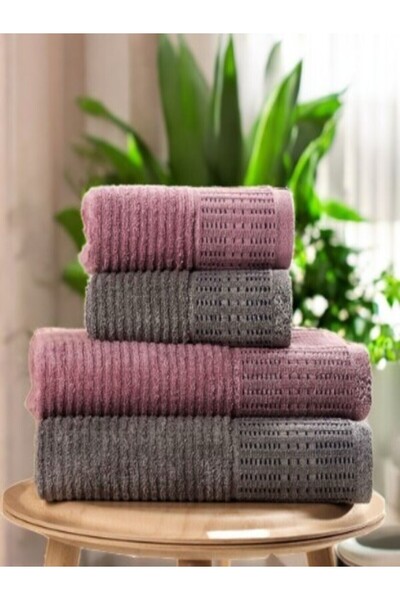 ROKO VİLLA Σετ πετσετών μπάνιου Karacan 4 τεμαχίων