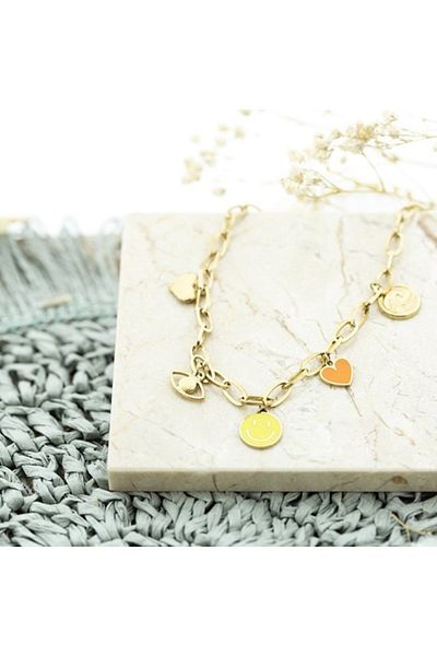 Go Dutch Label Heart & Smiley (gold stainless steel)