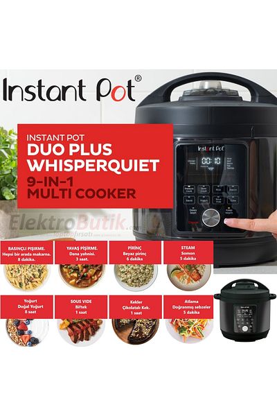 INSTANT Pot Duo Plus Whisperquiet Silent Multi-Purpose Steamer Dppc604 5.7L Black