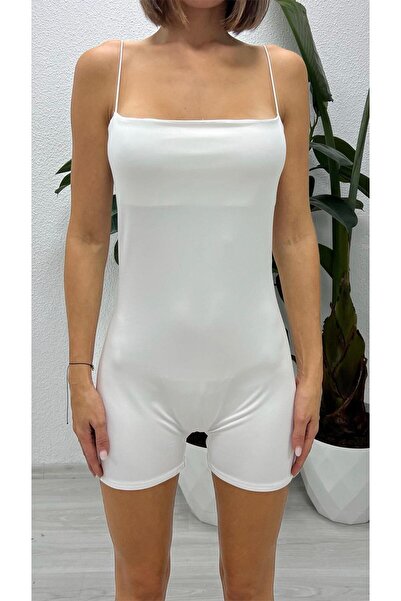 Bikini Mayokini Dünyası Sofia Askılı Tulum - Beyaz