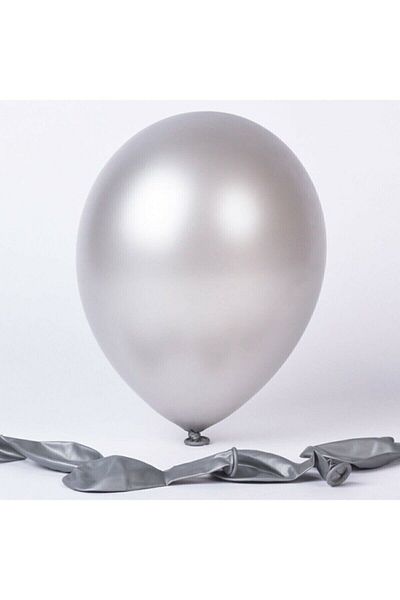 Deniz Party Store Metallic Gray Balloon 12 Inch 25 Pieces