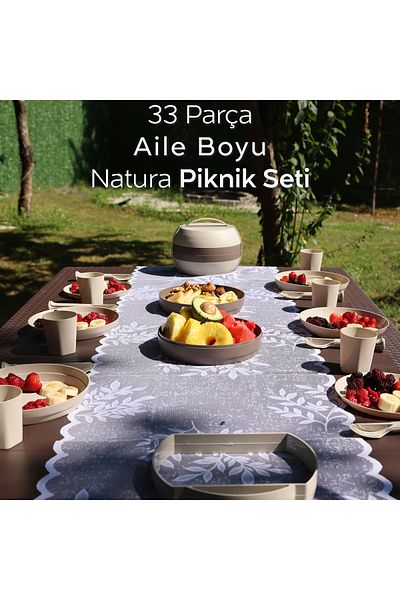 ARVALE Natura 33 Piece Modular Picnic Set |   Cup, Plate, Fork Spoon Knife – Portable Compact Design