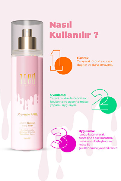 NEED COSMETİCS Keratin Saç Bakım Sütü 200 ml