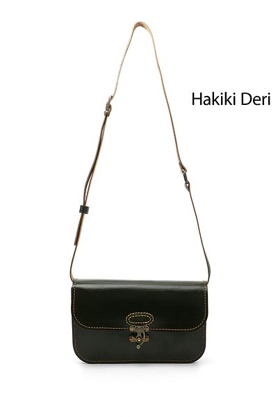 GÖNDERİ(R) Women / Girls Khaki Antique Vaketa Genuine Leather Shoulder and Messenger Bag