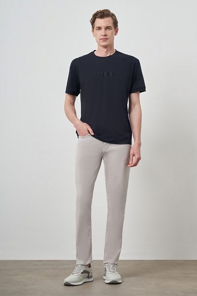 Morven Ανδρικό μπλουζάκι με στάμπα Navy Blue Trend Crew Neck