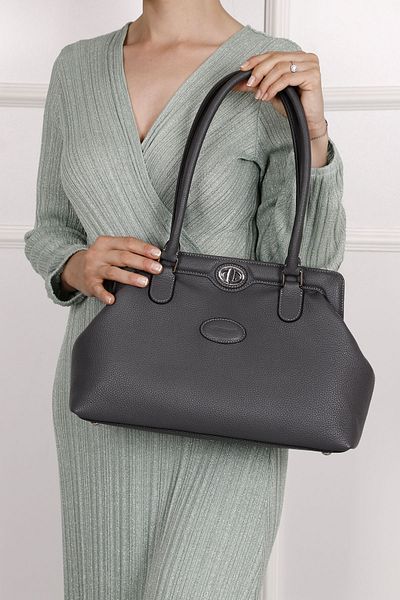 GÖNDERİ(R) Women/Girls Gray Floater Genuine Leather Hand and Shoulder Bag