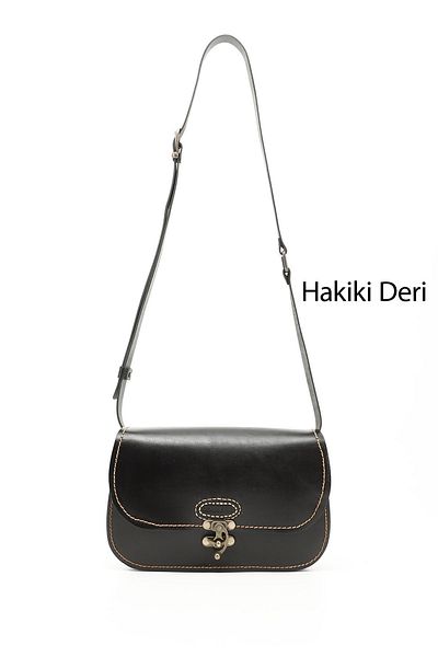 GÖNDERİ(R) Women / Girls Black Vaketa Genuine Leather Shoulder and Messenger Bag