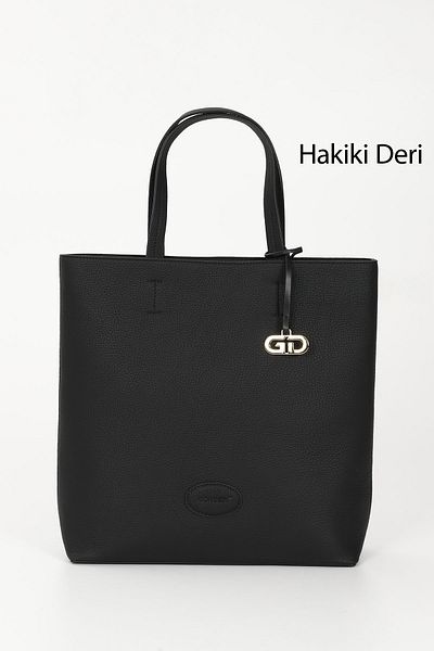 GÖNDERİ(R) Women/Girls Black Floater Genuine Leather Hand and Shoulder Bag