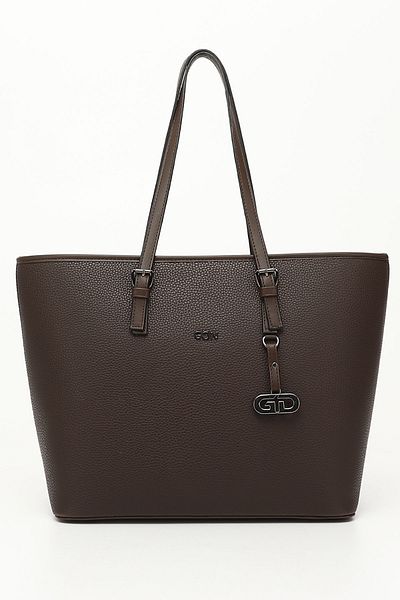 GÖNDERİ(R) Brown Heart Large Size Women's Shoulder Bag B6802