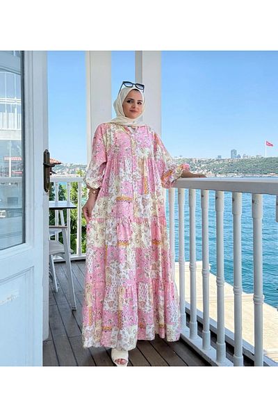 nizzell Women's New Season Ethnic Patterned Mango Fabric Dress
