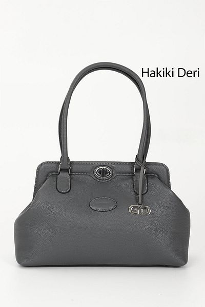 GÖNDERİ(R) Women/Girls Gray Floater Genuine Leather Hand and Shoulder Bag