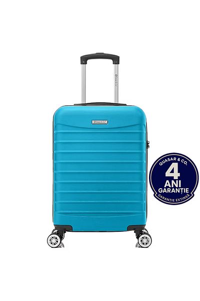 Quasar & Co. Cabin Line Trolley, 55x36x20cm, Hand Luggage Trolley, Cabin Suitcase 4 Wheels, Lock, ABS, Turquoise