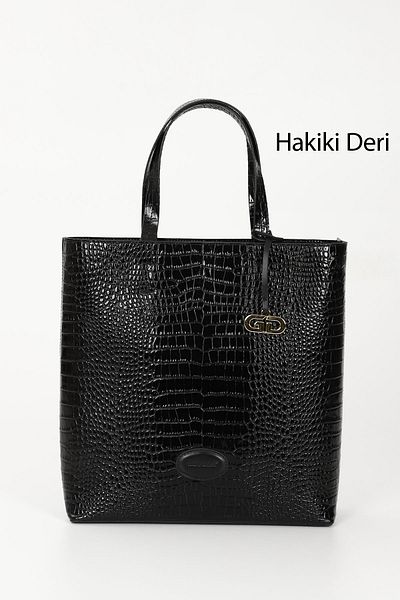 GÖNDERİ(R) Women/Girls Black Krako Genuine Leather Hand and Shoulder Bag