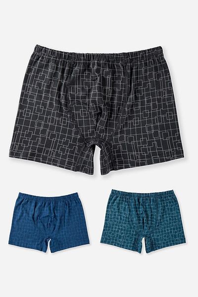 BAYKAR Boy's Cotton Printed Relaxed Fit Lycra Boxer 3 Pack 3972 Color