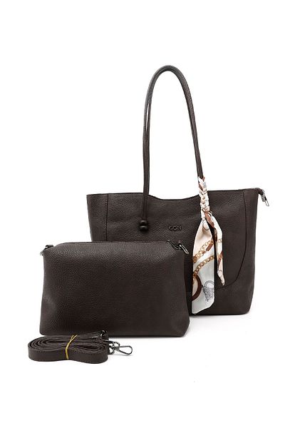 GÖNDERİ(R) Women / Girls Brown Scarf Puppy Shoulder Bag