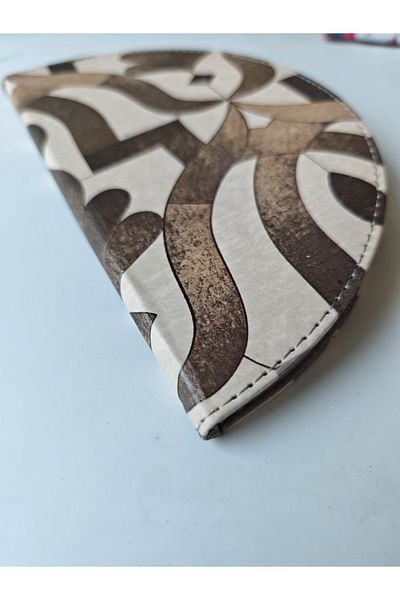 ankara menü Half Moon - Thermo Leather Account Desk Mat - 22 cm Diameter