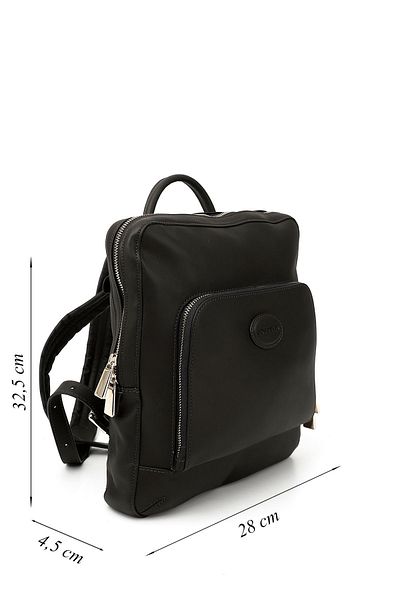 GÖNDERİ(R) Women/Girls Black Genuine Leather Handbag and Backpack