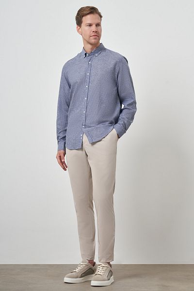 Morven Ανδρικό πουκάμισο με πέτο με κουμπιά Dynamic Fit Navy Blue