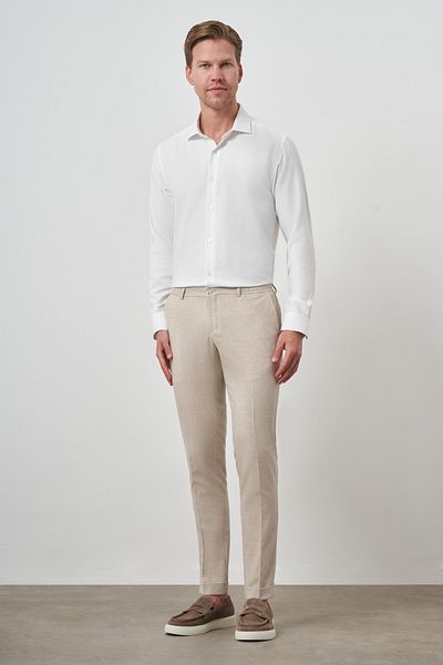 Morven Ανδρικό παντελόνι μπεζ Trend Full Elastic Slim Fit