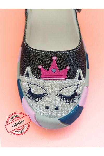 Casabony Princess Shiny Denim Girls' Ballerina Sneakers
