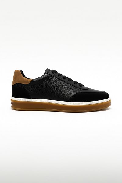 Morven Ανδρικά μαύρα εποχιακά casual δερμάτινα παπούτσια