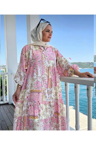 nizzell Women's New Season Ethnic Patterned Mango Fabric Dress