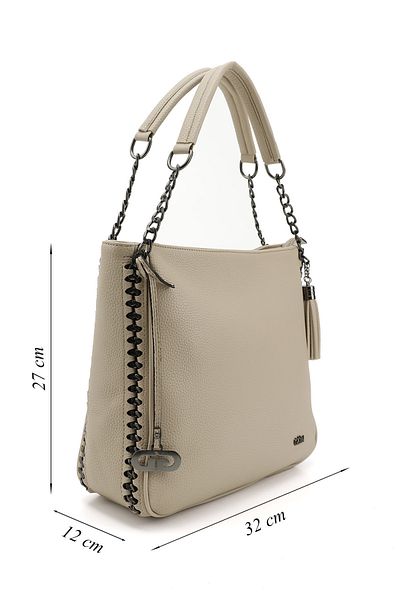 GÖNDERİ(R) Women/Girls Light Mink Tassel Shoulder Bag