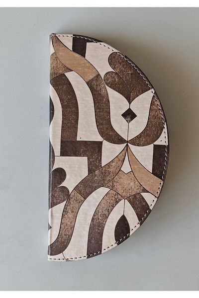 ankara menü Half Moon - Thermo Leather Account Desk Mat - 22 cm Diameter