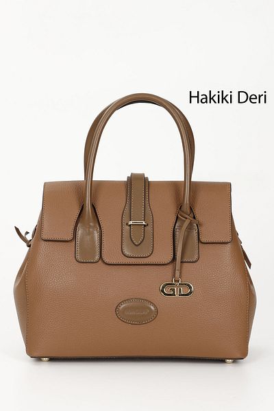 GÖNDERİ(R) TABA FLOTER Gön Platinum Genuine Leather Large Size Women's Shoulder and Hand Bag B8384