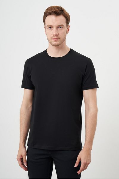 Morven Ανδρικό μπλουζάκι με μαύρο Basic Crew Neck Dynamic Fit Άνετο κομμένο μπλουζάκι