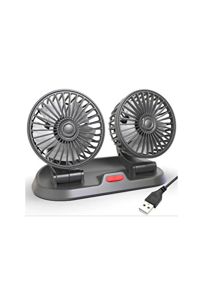 Genel Markalar F410 USB Çift Başlıklı Araç Fanı Oto Fan Vantilatör !0w Ve Ara...