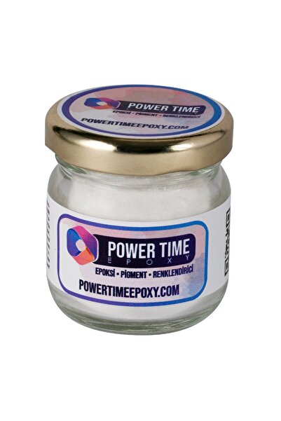 POWER TIME EPOXY Sedefli Metalik Toz Pigment Boya 10 Gram/ Beyaz Gümüş / Epoksi Için