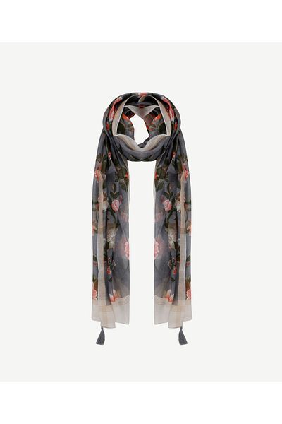 Yargıcı Silk Blended Floral Pattern Shawl
