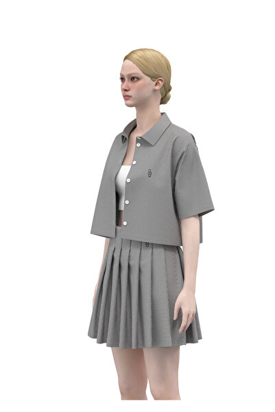 Re-SIS Striped Relaxed Fit Woven Skirt