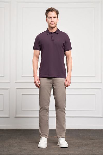 Morven Ανδρικό μπλουζάκι Plum Basic Polo Neck Dynamic Fit