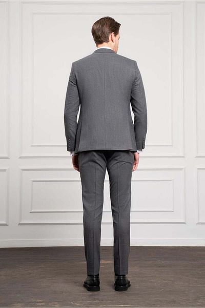 Morven Men's Smoked Trend Slim Fit Slim Fit Pointed Collar Suit