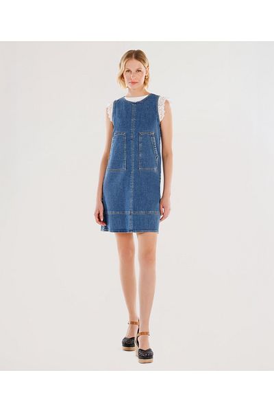 Yargıcı Rochie scurtă din denim cu buzunare