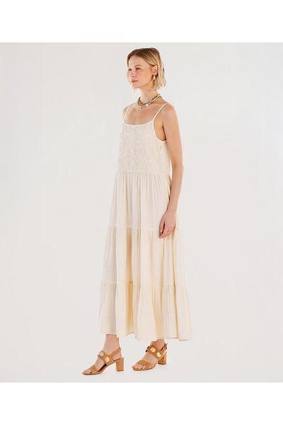 Yargıcı Strappy Midi Dress with Embroidery Detail