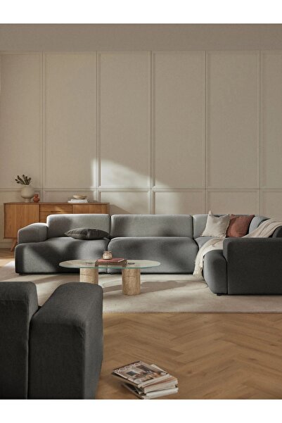 S Home Design Concept Molly 4 Modül Köşe Koltuk, Sağ Köşe, Antrasit, Keten 21...