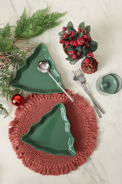 Keramika Green Pine Boat Plate 22 cm 2 Pieces 308
