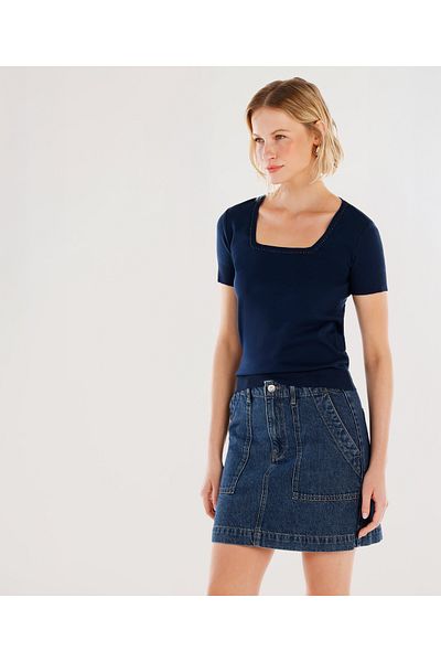 Yargıcı Square Neck Half Sleeve Knitwear
