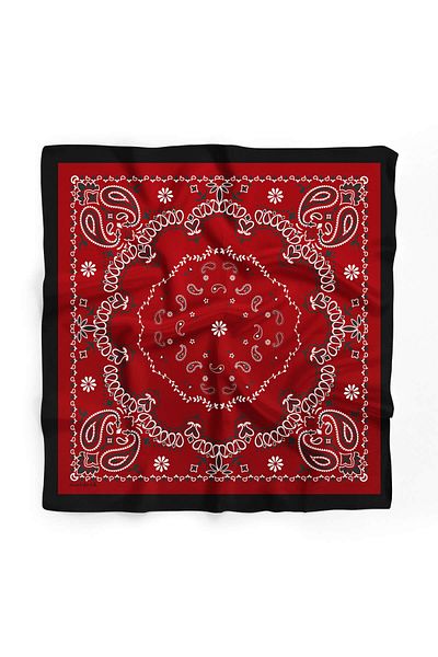 Modabutik E5 Women's Red Ethnic Patterned 50X50 Bandana