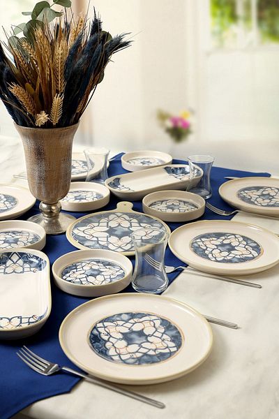 Keramika Wave Flow Breakfast Set 15 Pieces for 6 People 22747-48-49-50