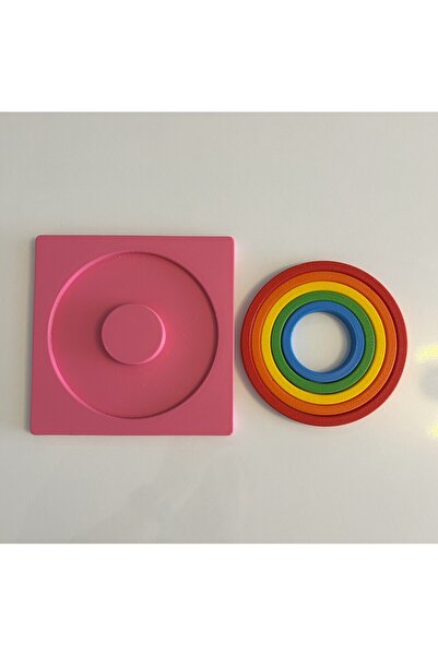 Atlas Lab Montessori Geometrik Şekil Bulma Oyunu – Renkli Daire Üç Boyutlu Puzzle Oyuncak