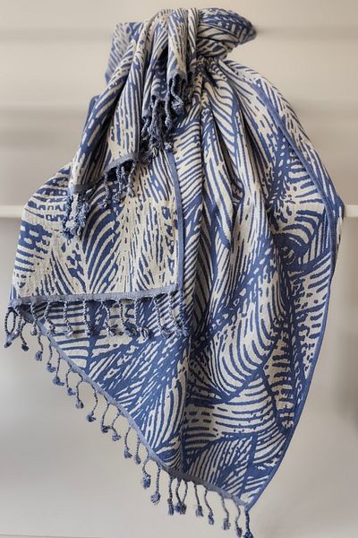 Sevim Blue Muslin Peshtemal - Μαλακό και Υψηλής Απορρόφησης Νερού 100% Βαμβάκι - 90x170 cm