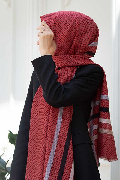 Vissona Women's Fresh Silk Shawl Red-12