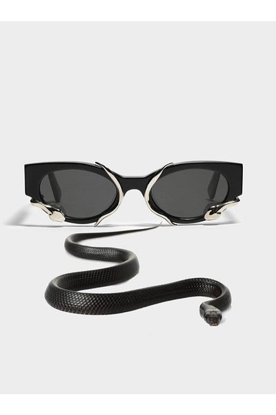 REN EYEWEAR نظارات شمسية على شكل ثعبان مع إكسسوارات على شكل ثعبان للجنسين /