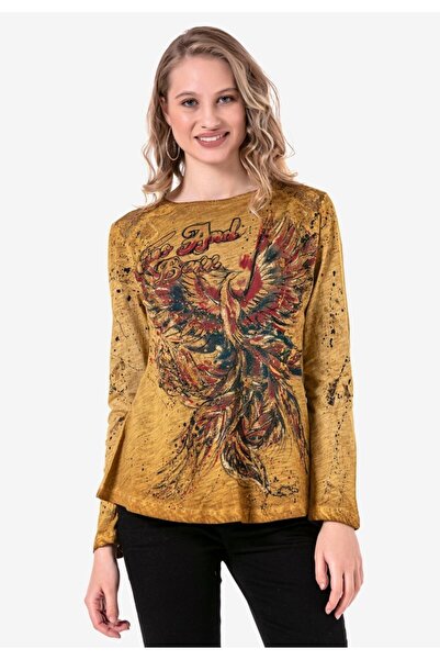 Cipo&Baxx Wl307 Φοίνιξ Μουσταρδί Χρώμα Λεπτό Φούτερ